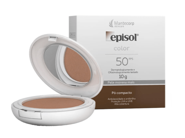 Protetor Solar Pó Compacto Episol Color FPS 50 Mantecorp Pele Morena Mais 10g